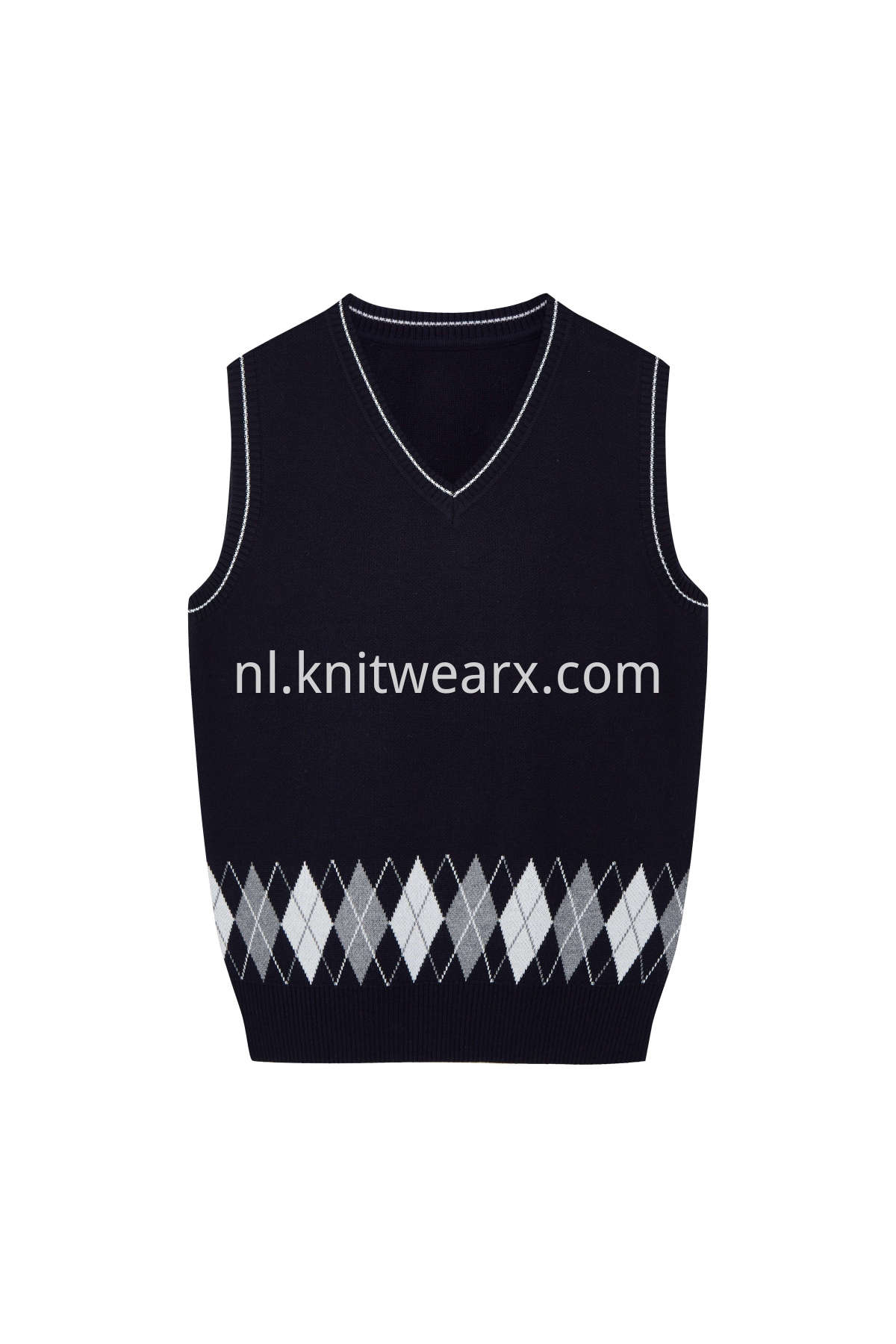 Kids's Sweater Jarquard Argyle Vest Cotton V-Neck School Uniform Pullover Top